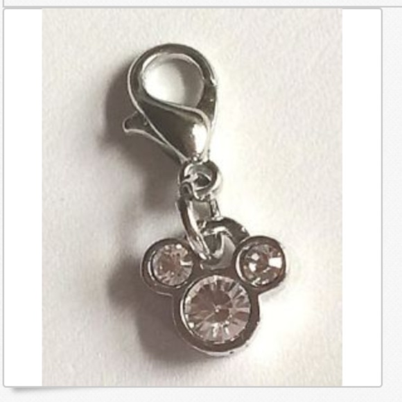 Disney Austrian Crystal Mickey Mouse Ears Charm Vintage Disneyana Signed Silver - Picture 7 of 9